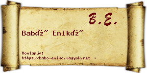 Babó Enikő névjegykártya
